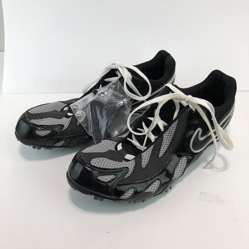 Nike Black Rival MD II Bowerman Track Spikes Lace Up Shoes 311895 Sz 12 SH1